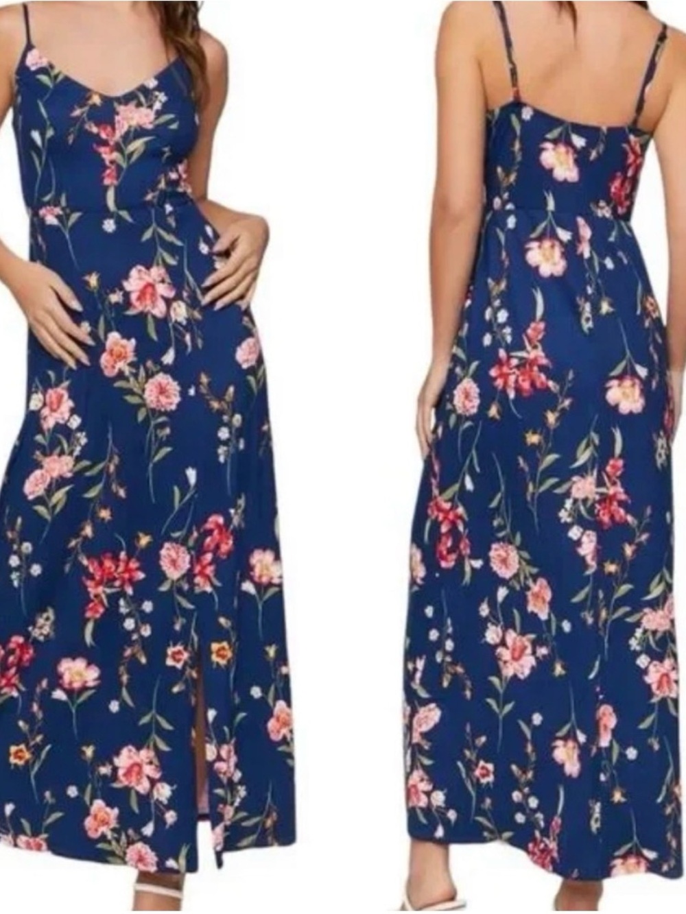 Nine Britton New Without Tags Navy Floral Super Soft Dress